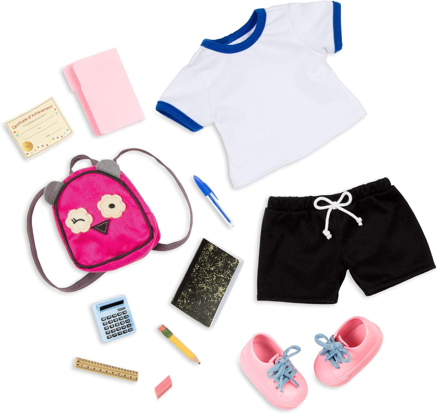 Muñeca suave Hally de 18 pulgadas de Our Generation con accesorios navideños: ojos únicos de color gris azulado y cabello rubio rizado