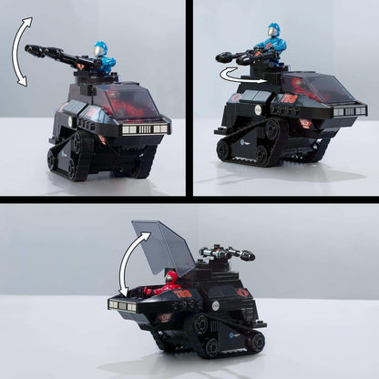 MEGA Conjunto de Montagem G.I. Joe: Skystriker XP-14F vs. Cobra H.I.S.S. com 617 Peças e 4 Bonecos Articulados – Para Colecionadores