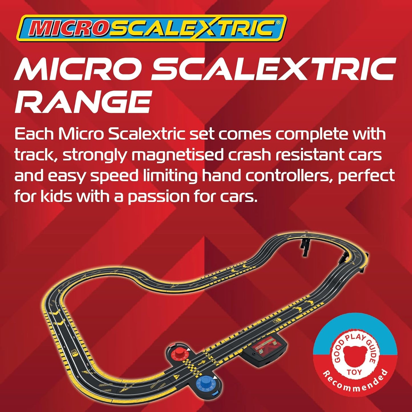 Scalextric Micro Scalextric - Conjunto de corrida de super velocidade Lamborghini vs Porsche - Conjuntos de corrida movidos a bateria, pistas de corrida de slot car
