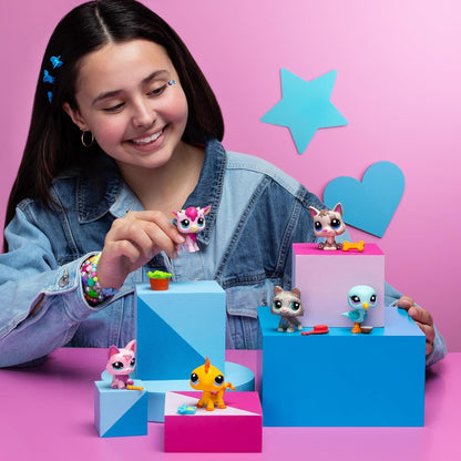 Littlest Pet Shop Conjunto completo de 18 caixas surpresa individuais Série 2 | Cada caixa surpresa contém 1 mini brinquedo LPS, 1 acessório, 1 cartão colecionável e 1 código virtual | Brinquedos colecionáveis