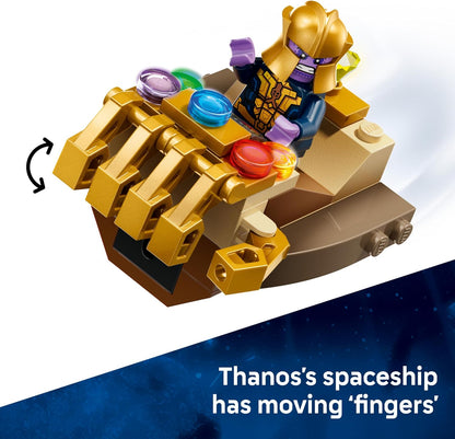 LEGO ǀ Marvel Capitão América vs. Thanos - Brinquedo de Construção dos Vingadores com Jato e 2 Minifiguras com Acessórios, incluindo o Escudo do Capitão América - Presente de Super-Herói para Meninos a partir de 4 Anos - 76319