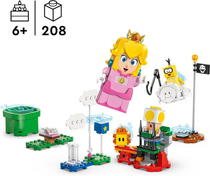 LEGO Super Mario Adventures com pêssego interativo, conjunto de brinquedos de princesa para crianças, figura de sapo amarelo, presente Nintendo para meninas, meninos e jogadores de 6 anos ou mais,