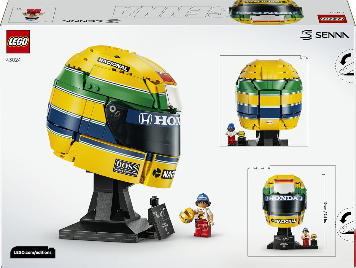 LEGO – Capacete de Ayrton Senna 43024 | Conjunto para meninos e meninas a partir de 14 anos, modelo para exibição, minifigura colecionável, produto de Fórmula 1, ideia de presente...