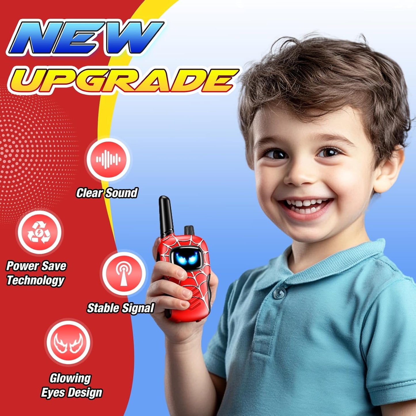 Walkie-talkies de aranha para crianças de 3 a 12 anos, ideal para meninos e meninas. Presente perfeito para aniversários e Natal. Ideal para atividades ao ar livre, como acampamentos e jardins.