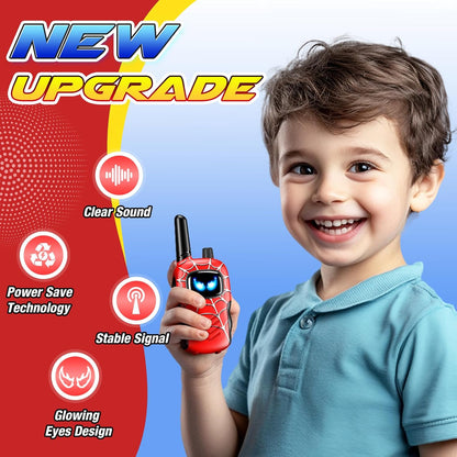 Walkie-talkies de aranha para crianças de 3 a 12 anos, ideal para meninos e meninas. Presente perfeito para aniversários e Natal. Ideal para atividades ao ar livre, como acampamentos e jardins.