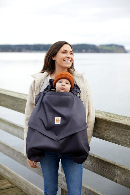 Ergobaby Funda cortavientos y impermeable, protección contra el viento y la lluvia para todos los portabebés Ergobaby, funda repelente al agua, Carbón