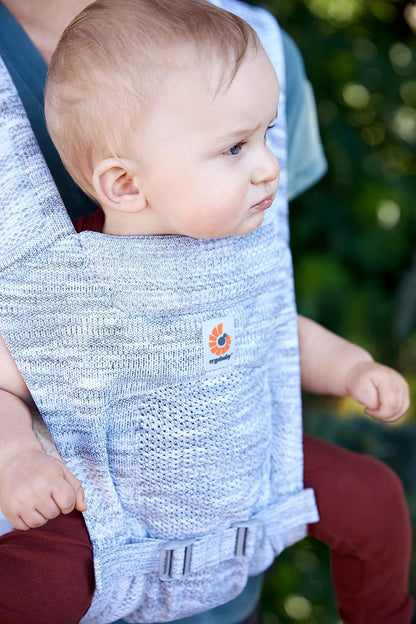 Ergobaby Porta-bebês Aerloom de recém-nascido a criança, costas ergonômicas e 3 posições, porta-bebês feito com material Formaknit, manhã enevoada