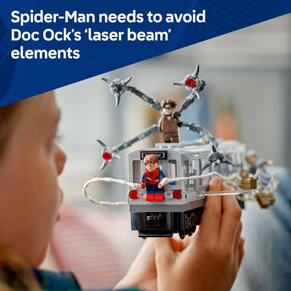 LEGO ǀ Marvel Spider-Man vs. Doc Ock - Cena do Trem do Metrô - Brinquedo para Brincar e Exibir com 4 Minifiguras - Presente Colecionável de Super-Herói para Meninos a partir de 9 Anos e Fãs de Filmes - 76321