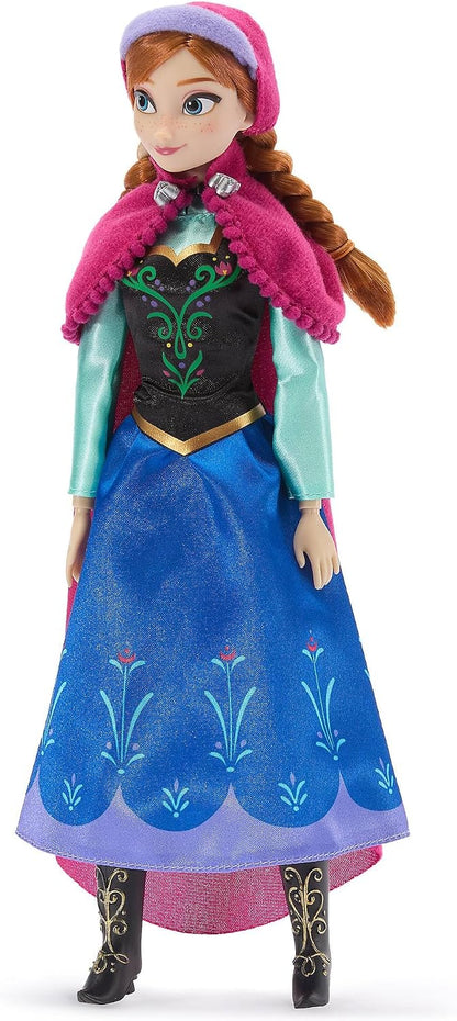 Disney Boneca Clássica Anna Frozen 30 cm – Traje Azul Característico com Amigo Surpresa