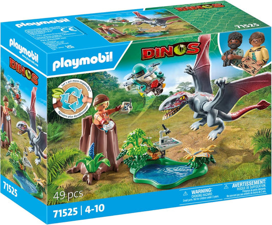 Playmobil 71525 Dinos: Observatório para Dimorphodon, incluindo drone com câmera e outros acessórios emocionantes, conjuntos de jogos sustentáveis adequados para crianças a partir de 4 anos