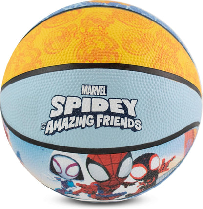 Bola de Basquete Hy-Pro Oficialmente Licenciada da Marvel - Design da Marvel, Bola de Basquete Pequena para Jogos e Treinos em Ambientes Internos ou Externos - Borracha Durável