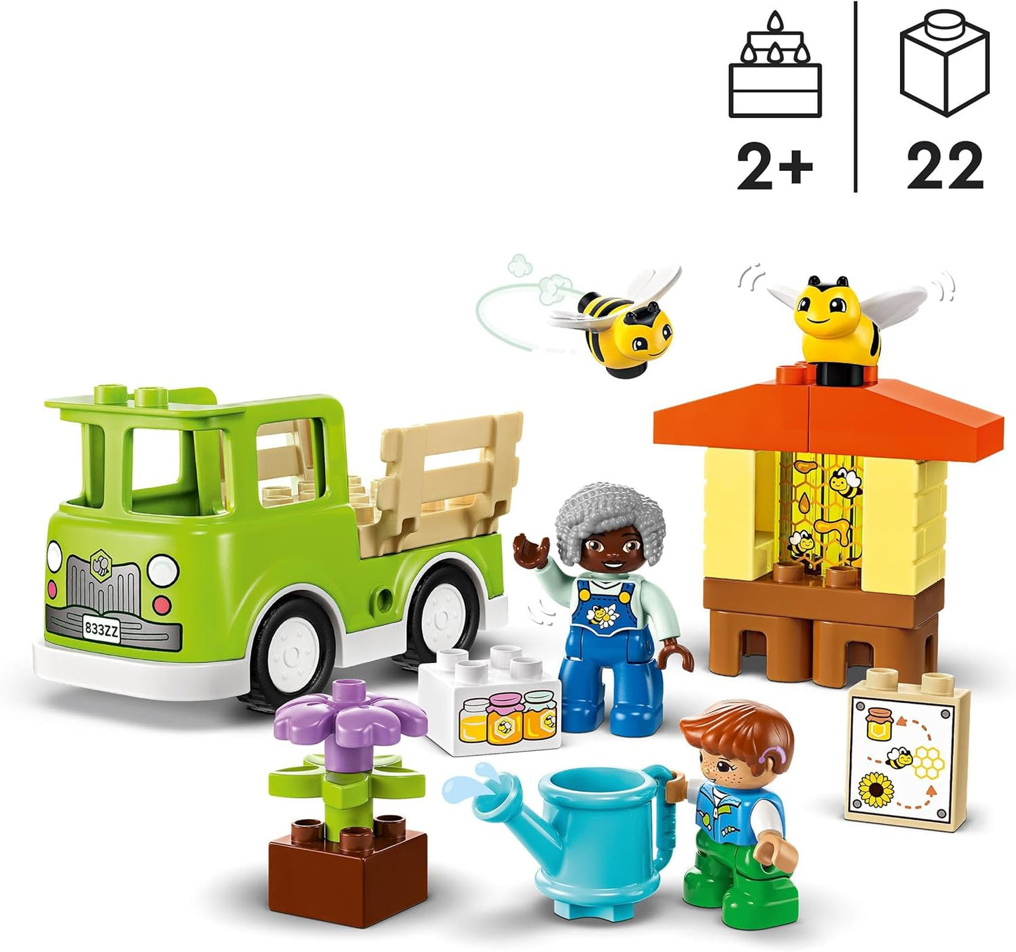 LEGO DUPLO Town Cuidando de Abelhas e Colméias, Brinquedo de Aprendizagem Infantil com Caminhão Dirigível, Colméia e 2 Figuras, Brinquedos de Desenvolvimento Infantil e Atividades, Presentes para Crianças, Meninos e Meninas com 2 anos ou mais 10419