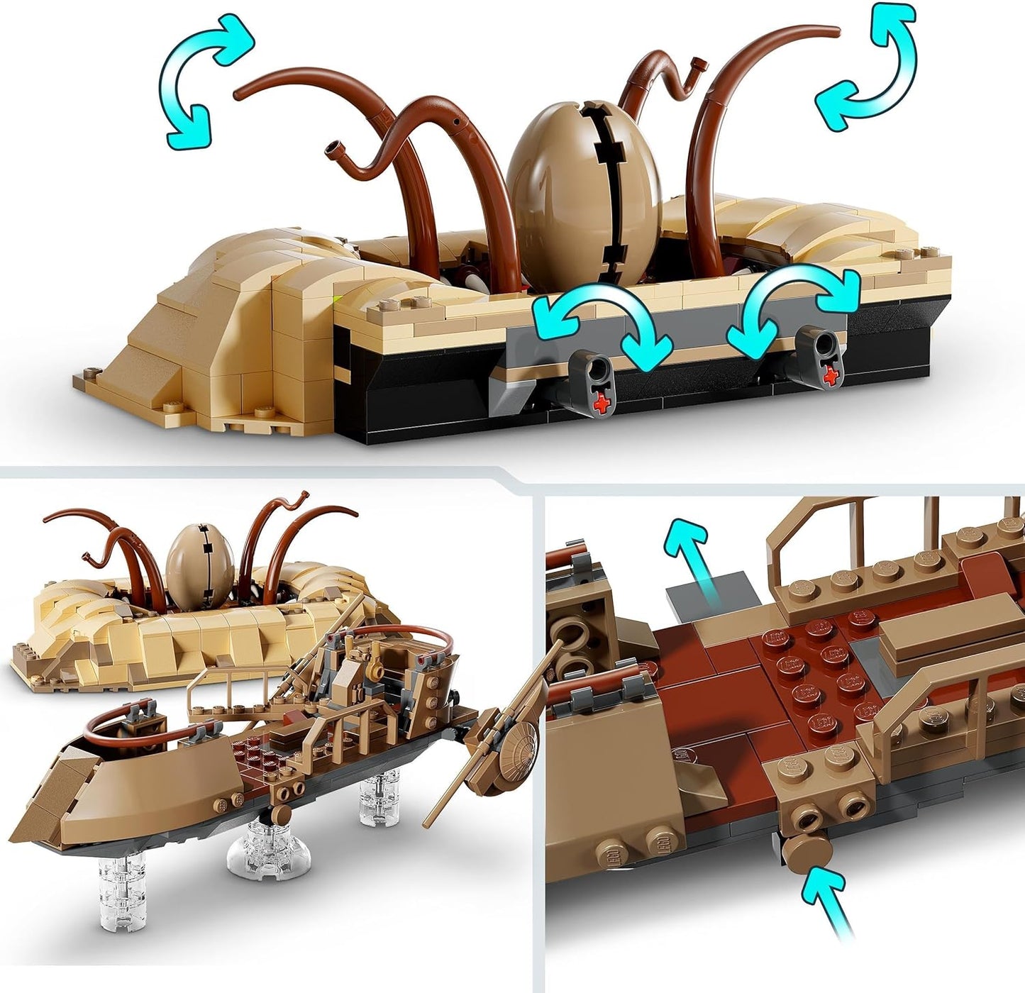 LEGO Star Wars: Return of the Jedi Desert Skiff e Sarlacc Pit, conjunto de brinquedos de construção de veículos para meninos e meninas de mais de 9 anos, apresenta 6 minifiguras, incluindo Luke Skywalker, presente para crianças e fãs