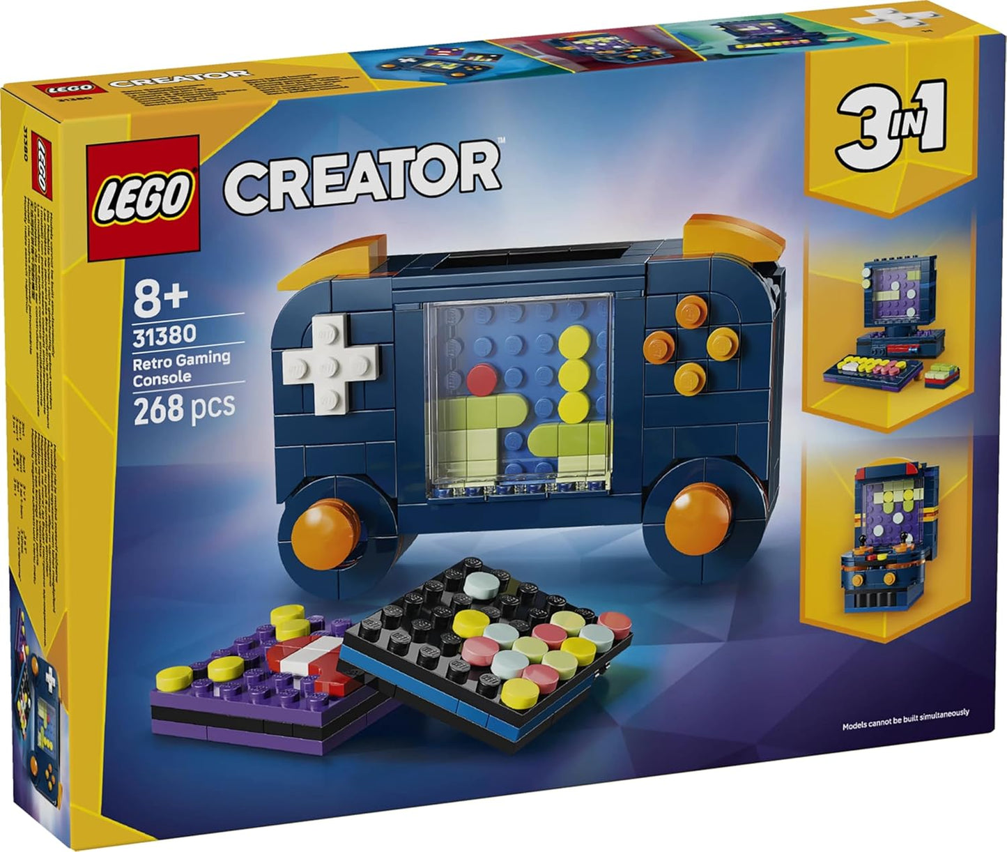 LEGO Creator Console de Jogos Retrô 3 em 1 - Transforma-se em uma Máquina de Arcade ou Computador com Teclado e Mouse - Ideia de Presente para Gamers a partir de 8 Anos - 31380