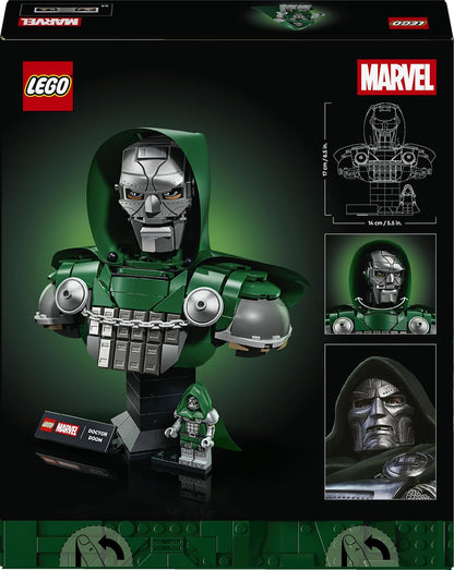 LEGO Busto do Doutor Destino da LEGO Marvel (76345) | Conjunto para adultos, modelo para exibição, inclui minifigura e placa de identificação, item de decoração para prateleiras ou ambientes, ideia de presente com o tema Vingadores, 379 peças