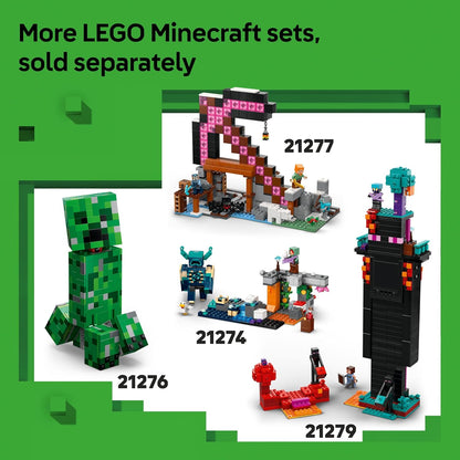 Calendário do Advento LEGO Minecraft 2025 para meninos e meninas a partir de 7 anos - Brinquedo de contagem regressiva para o Natal com 24 surpresas, incluindo minifiguras e mini construções - Presente para gamers - 21280