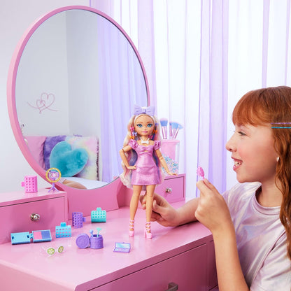 Barbie Dream GET READY Malibu - Boneca Fashion com Cabelo Estilizado, Incluindo Acessórios de Cabelo Surpresa e Mais de 15 Looks, JGG38