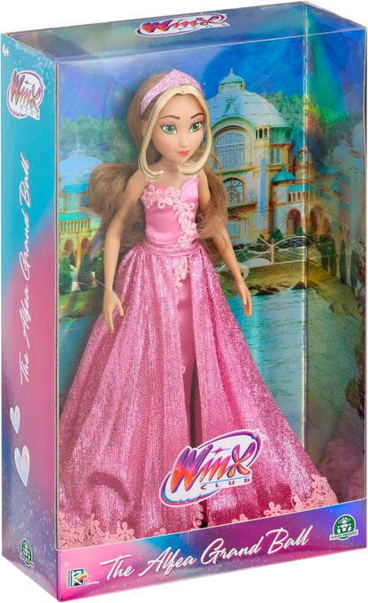 Winx Boneca Club Grand Ball – Flora em elegante vestido rosa com tiara – Figura articulada com detalhes florais – Brinquedo oficial Winx para meninas – Fada colecionável para maiores de 4 anos
