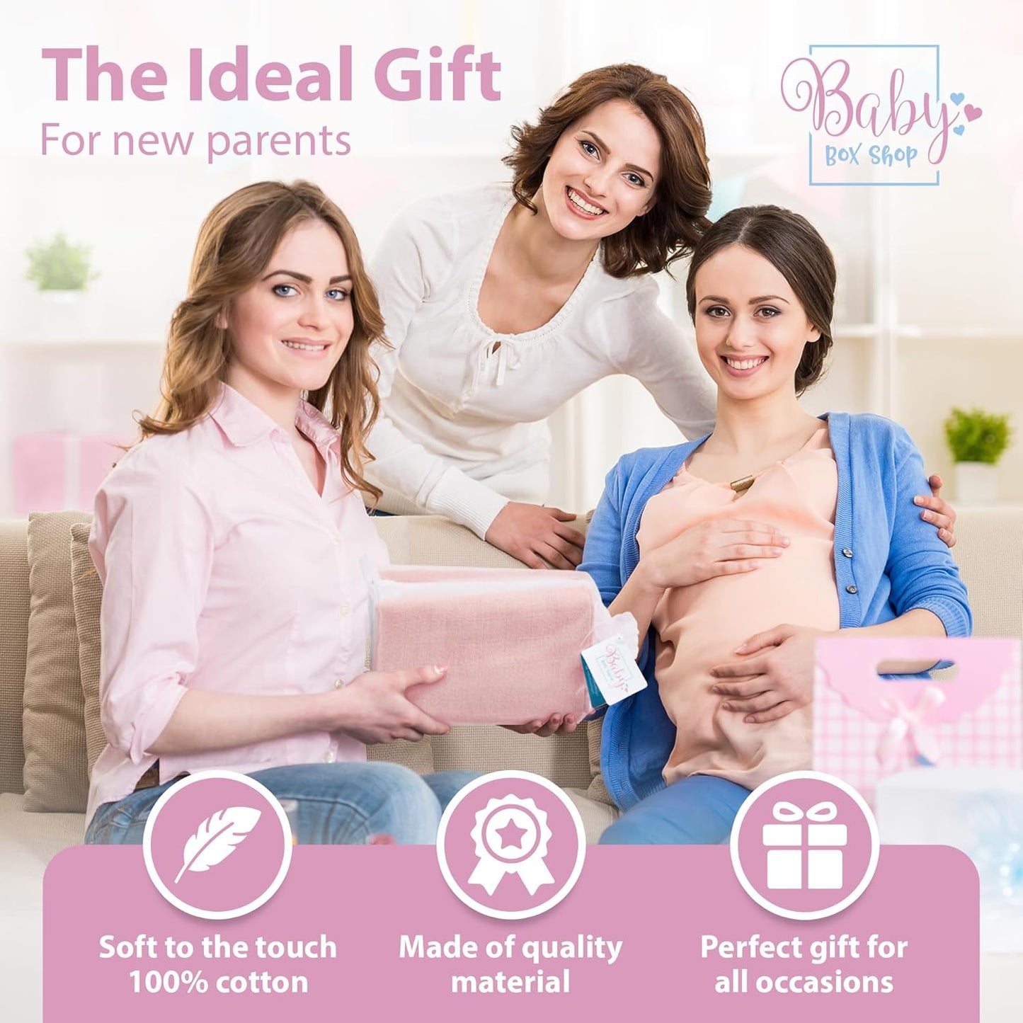 Baby Box Shop - Paninhos de musselina para bebês meninos, 100% algodão macio, para usar como capa de amamentação, paninhos de mão e paninhos de arroto, itens essenciais para bebês recém-nascidos