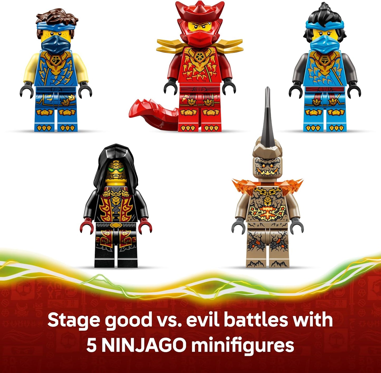 LEGO NINJAGO 2 em 1 Carro Transformável do Jay - Caminhão Ninja com 5 Minifiguras, incluindo Kai e Nya, além de Shurikens e Espadas - Presente de Aniversário para Meninos e Fãs a partir de 8 Anos - 71856