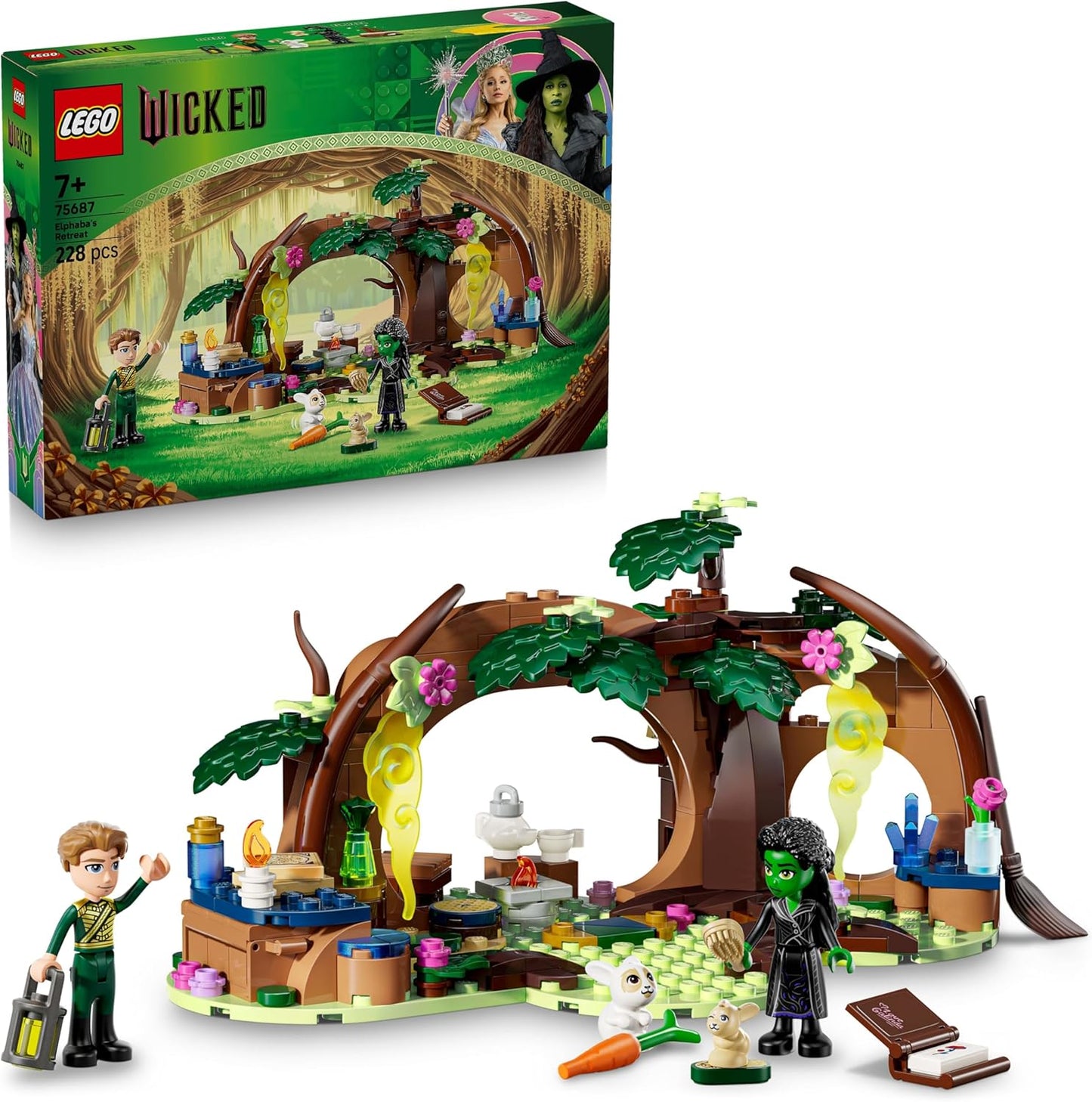 LEGO Refúgio da Elphaba Malvada - Brinquedo de Construção na Floresta com 2 Mini Bonecas e 2 Figuras de Animais, além de Acessórios - Presente para Meninas a partir de 7 Anos e Fãs do Filme - 75687