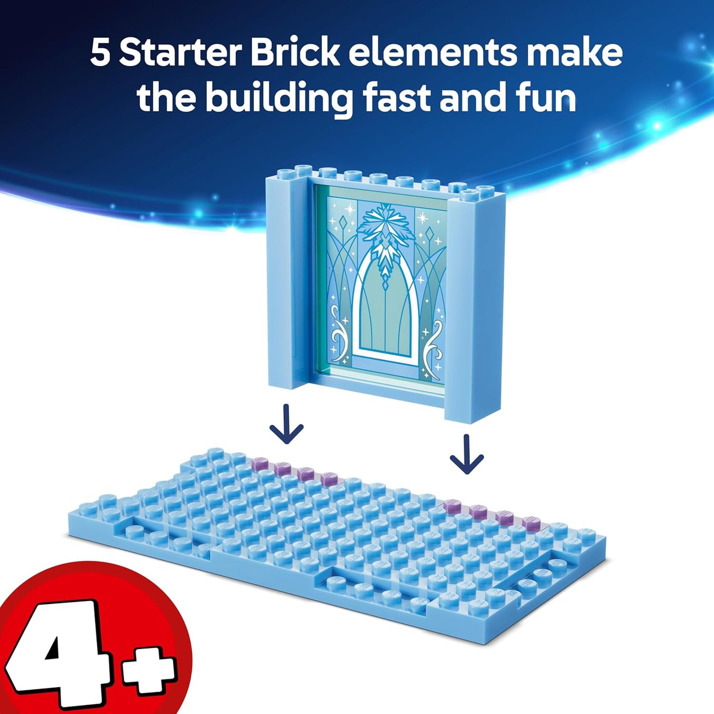 LEGO | Castelo de Gelo e Passeio na Neve da Elsa de Frozen da Disney - Inclui Mini Bonecas da Anna e da Elsa, Figura do Olaf, Trilho de Trem e Carrinhos de Neve - Presente para Meninas a partir de 4 Anos - 43281