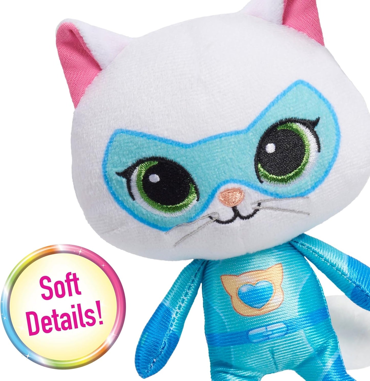 Just Play Disney Junior SuperKitties Pelúcia Pequena de 16,5 cm, Bitsy, Gatinha, Brinquedo Infantil para Crianças a partir de 2 Anos