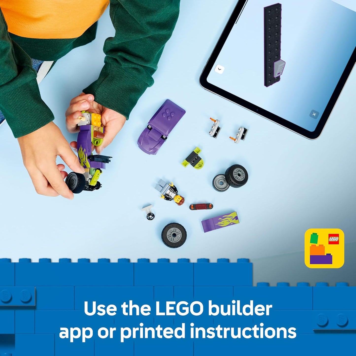 LEGO City Hot Rod - Carro de Corrida de Brinquedo com Minifigura de Piloto e Teto Dobrável - Conjunto de Construção para Desenvolvimento da Coordenação Motora Fina - Ideal para Presente de Aniversário para Meninos a partir de 5 Anos - 60485