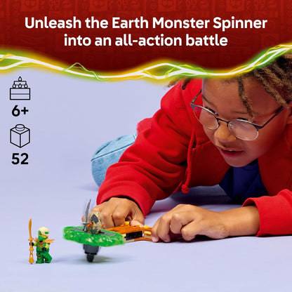 LEGO NINJAGO Lloyd vs. Pião Monstro da Terra - Brinquedo Giratório Ninja com Lançador, Piões de Batalha e 2 Minifiguras - Presente de Aniversário para Meninos e Fãs a partir de 6 Anos - 71850