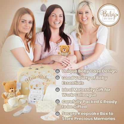 Presentes personalizados para bebês - Caixa de lembranças unissex inclui itens essenciais para bebês recém-nascidos, ursinho de pelúcia, itens essenciais para recém-nascidos e presentes para bebês