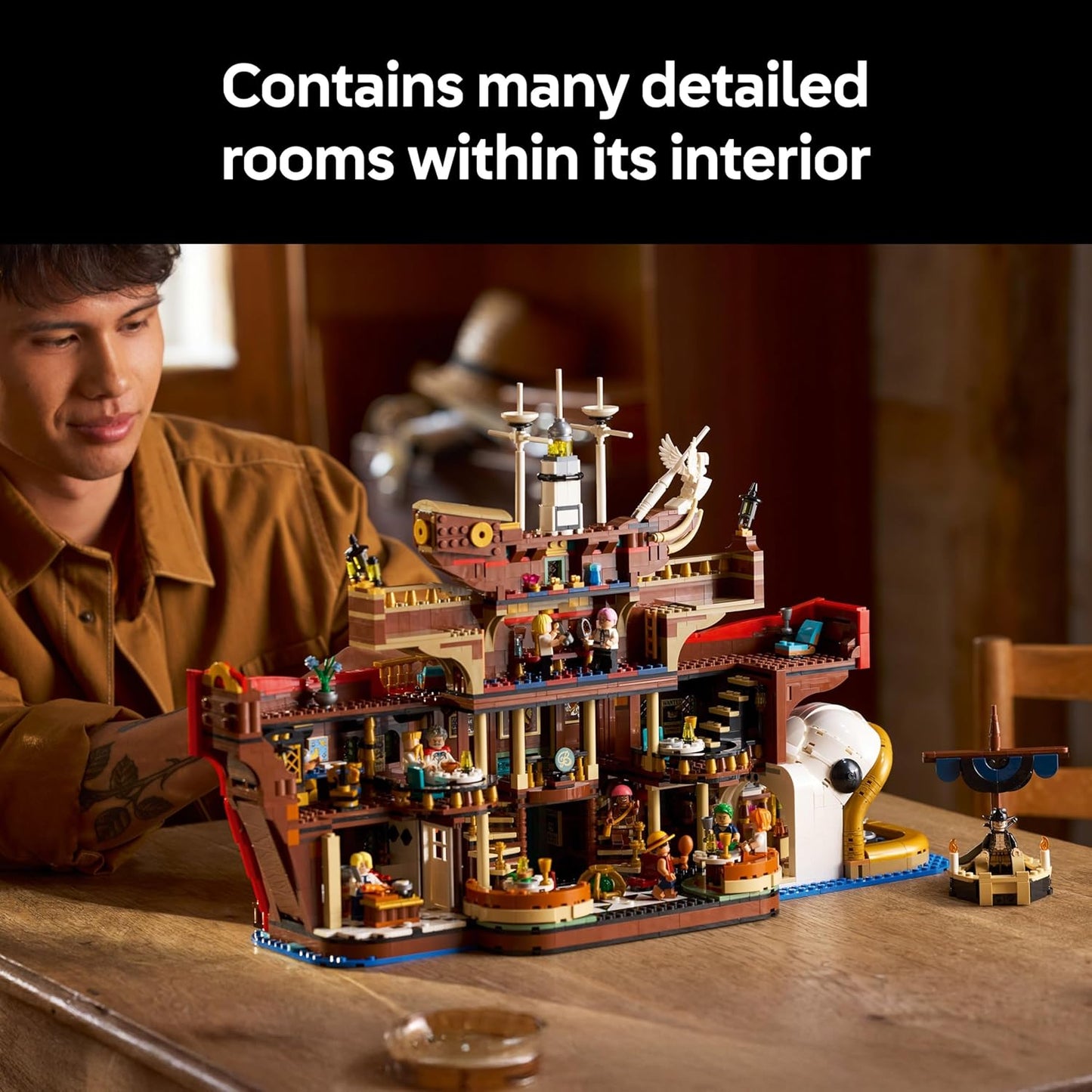 LEGO ONE PIECE O Restaurante Flutuante Baratie - Conjunto de Construção para Adultos - Modelo de Exibição com Interior Detalhado e 10 Minifiguras, incluindo Luffy, Nami e Sanji - Presente de Anime para Fãs - 75640