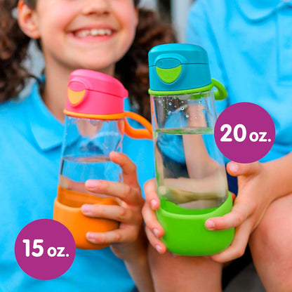 b.box Garrafa de água e bebidas Sport Spout | Garrafa com fácil aderência e tampa à prova de vazamentos | Design moderno e divertido para crianças, incline e beba | 600ml/20