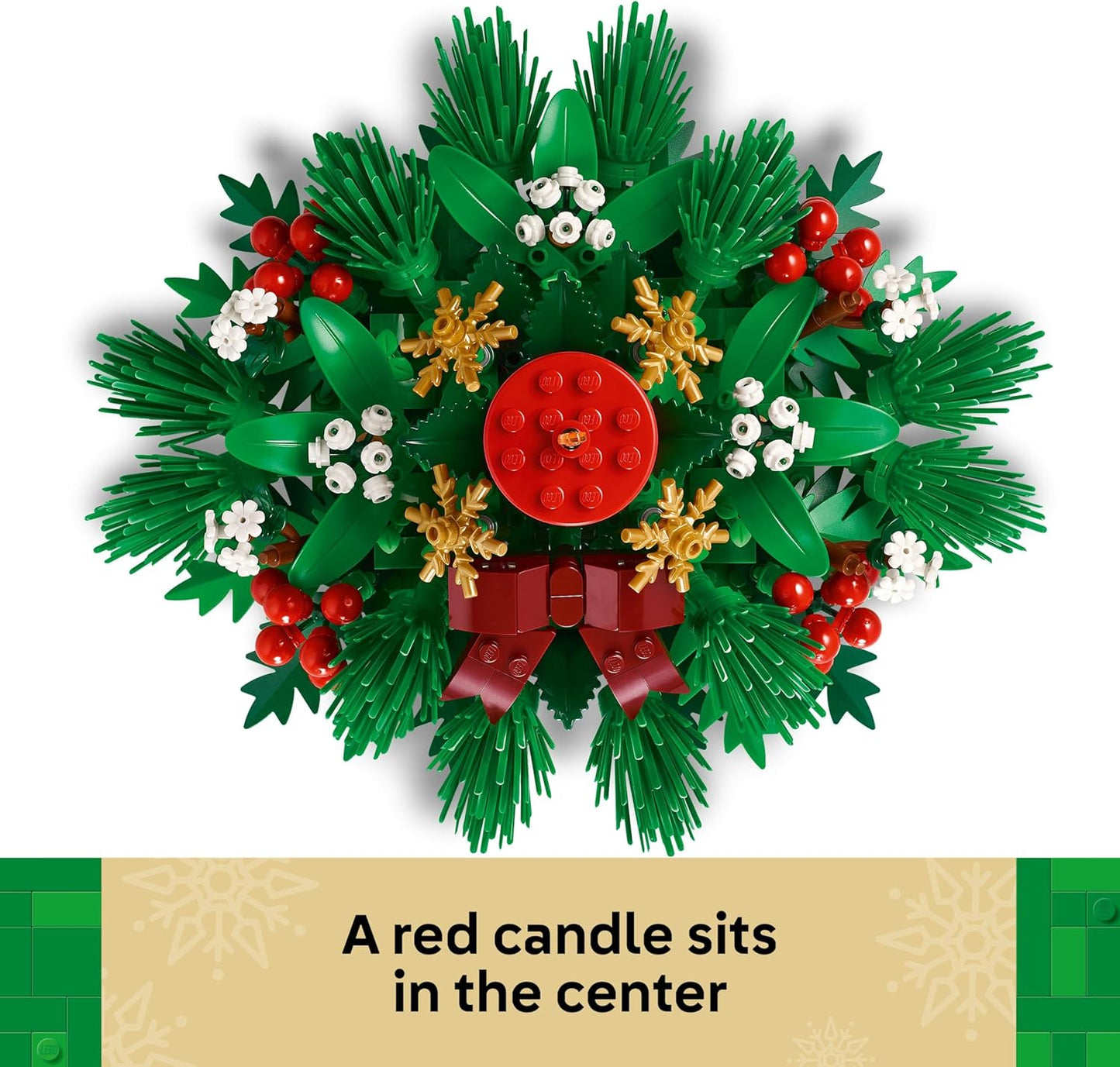 LEGO Decoração de mesa de Natal - Brinquedo decorativo com vela, frutos vermelhos, estrelas douradas e folhagem - Atividade divertida para toda a família - Presente para meninas, meninos e adolescentes a partir de 12 anos - 40743