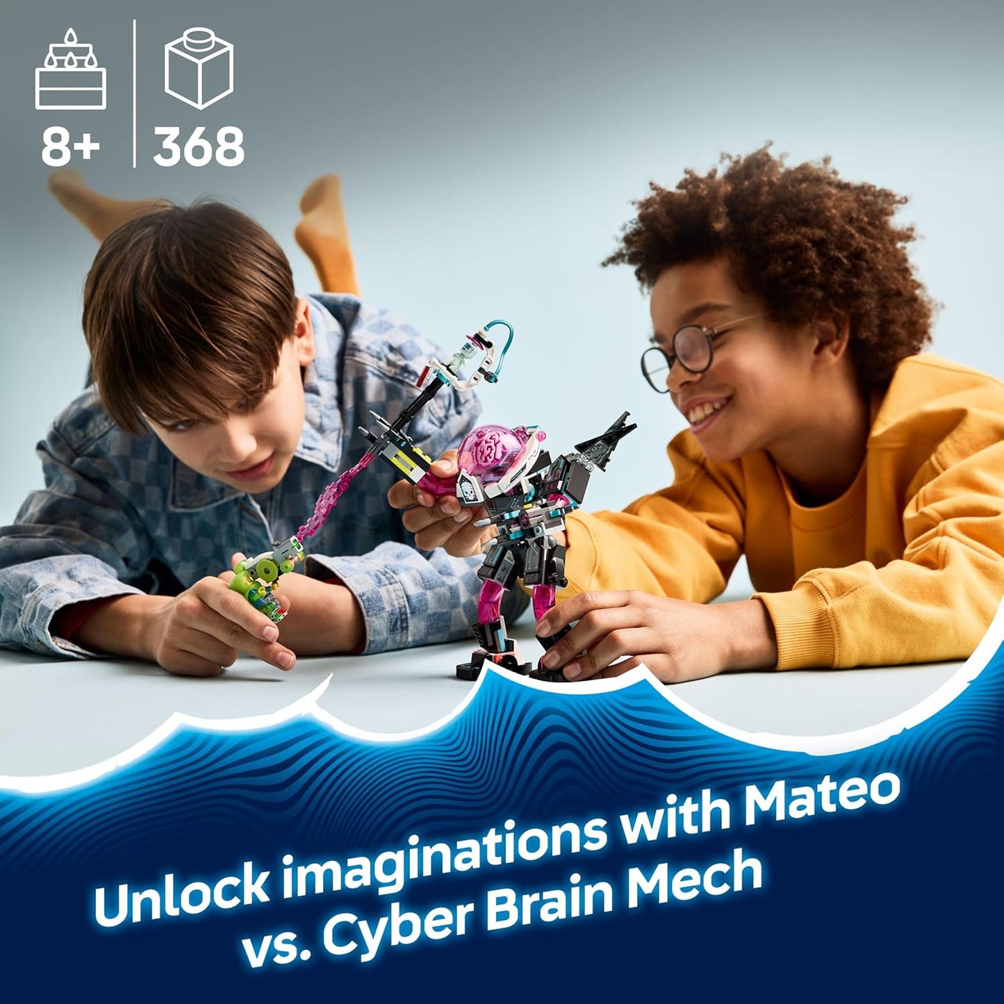 LEGO DREAMZzz 2 em 1 Mateo vs. Cyber Brain Mech - Robô modular para meninos e meninas a partir de 8 anos - Reconstrói e vira um boneco de escorpião - inclui uma minifigura e um sonhador - Ideia criativa para presente 71495