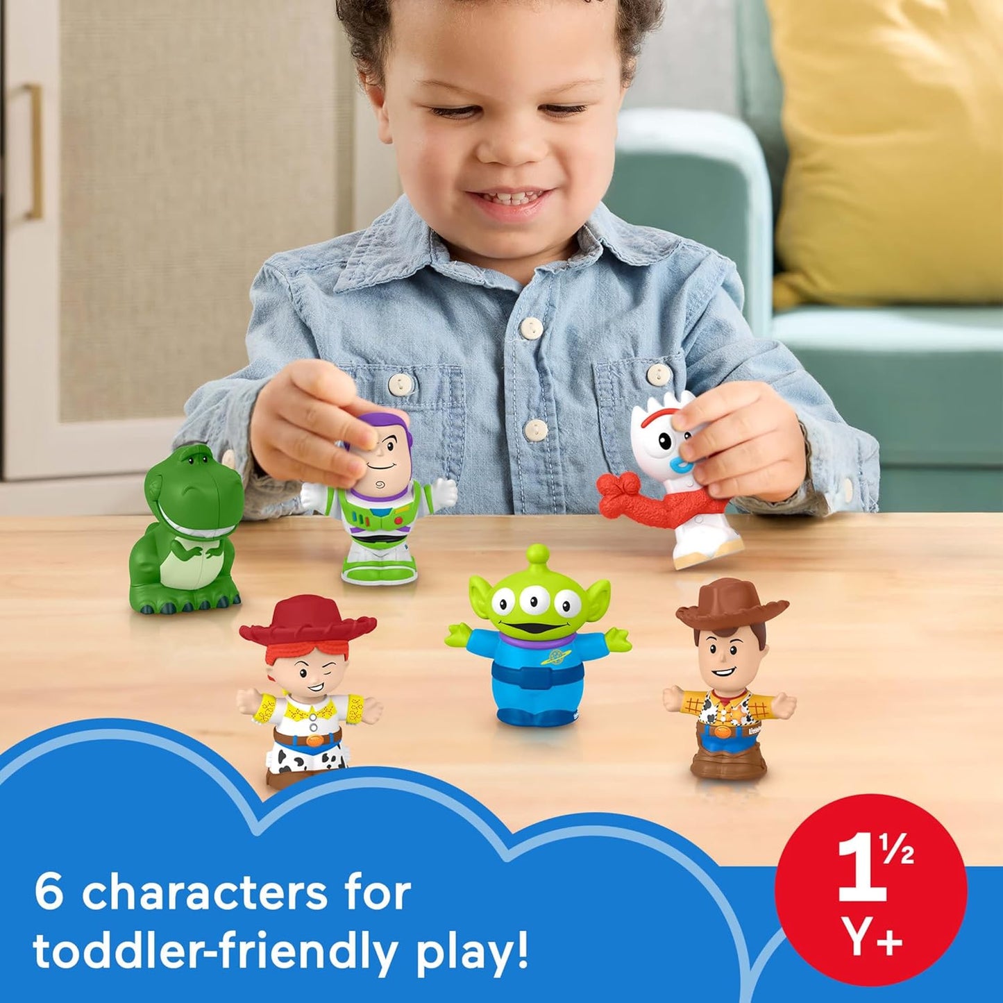 Fisher-Price Conjunto de figuras Little People Disney Pixar Toy Story para crianças em idade pré-escolar (a partir de 18 meses), JLM24