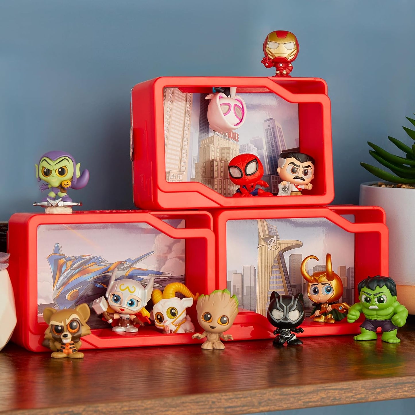 Just Play Marvel Doorables Action Peek Série 1, Figuras Colecionáveis da Marvel, para Meninos e Meninas a partir de 5 Anos