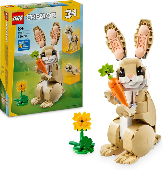 LEGO Brinquedo de coelhinho fofo Creator 3 em 1 - transforma-se em uma figura de lhama ou foca - Conjunto de construção de animais para crianças, meninas e meninos com mais de 8 anos - Presente de aniversário criativo
