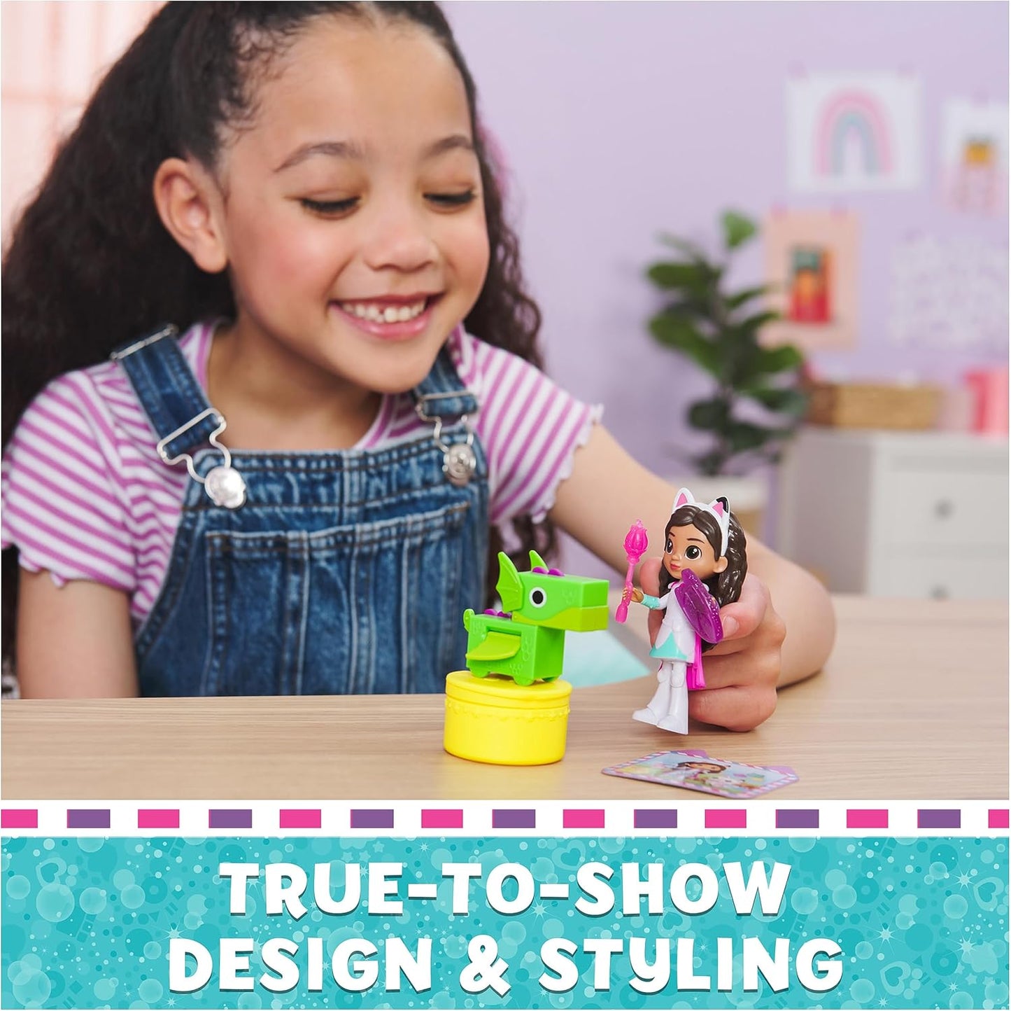 DreamWorks Gabby’s Dollhouse, Conjunto de Figura de Brinquedo Cavaleiro Gabby com Brinquedo Surpresa e Mini Dragão Amigo, Brinquedos Infantis para Meninas e Meninos a partir de 3 Anos