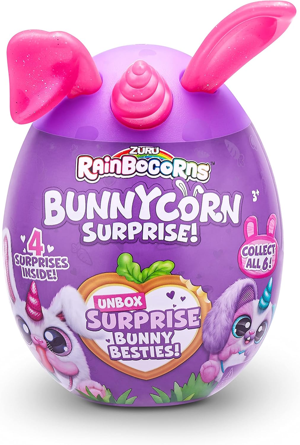 Rainbocorns Bunnycorn Surprise, pacote com 2, 4 surpresas dentro, bichinhos de pelúcia colecionáveis (pacote com 2)