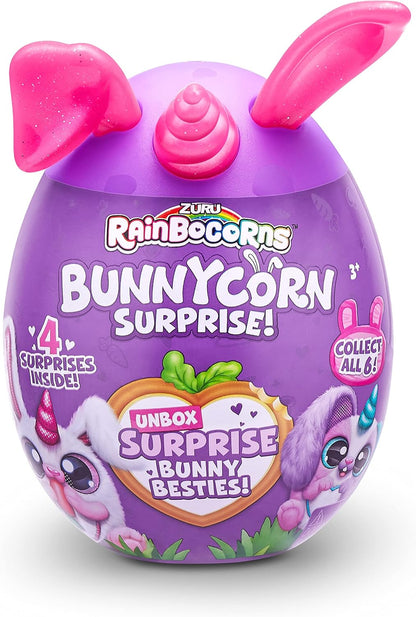 Rainbocorns Bunnycorn Surprise, pacote com 2, 4 surpresas dentro, bichinhos de pelúcia colecionáveis (pacote com 2)