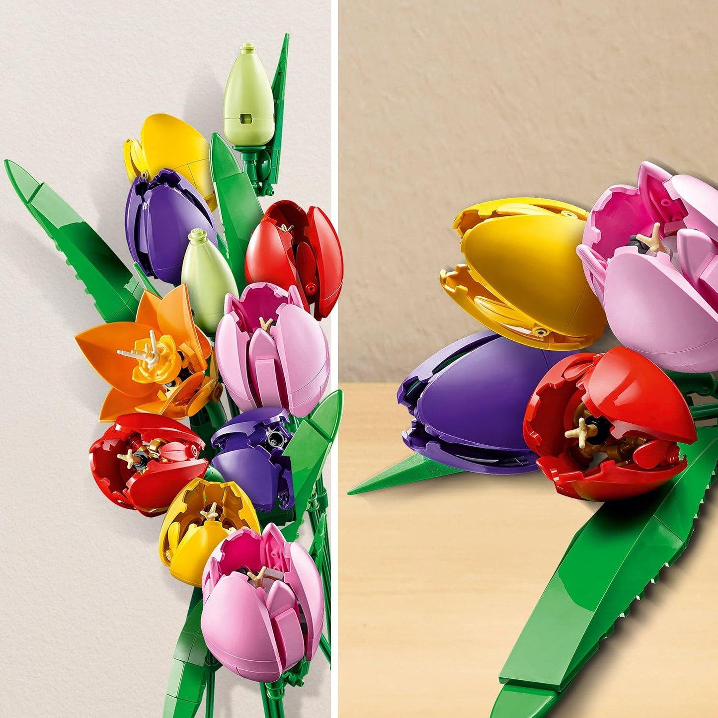 LEGO Botanicals Buquê de Tulipas - Conjunto de Construção de Flores Artificiais para Adultos - Presente DIY para o Dia das Mães, incluindo 14 Tulipas Artificiais em 5 Cores para Decoração de Mesa e Casa - 11501