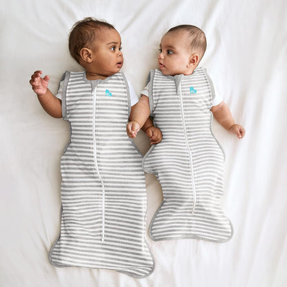 Love To Dream™ Saco de Transição Swaddle UP™, Grande (8,5–11 kg) – Cinza | Ajuste perfeito com abas removíveis | 1.0 Tog | Ideal para primavera e verão (20–24 °C) | Algodão elástico lavável à máquina e zíper duplo