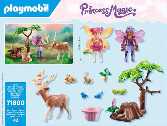PLAYMOBIL | Fadas | Fadas com animais fofos da floresta | Brinquedos de contos de fadas | Brinquedos para crianças a partir de 4 anos | 71800