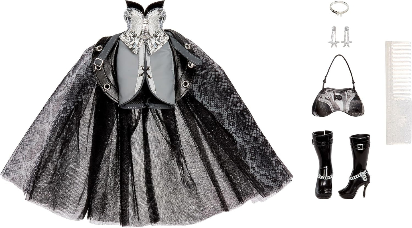 Boneca Fashion Rainbow High Shadow High Fashion - Heather Grayson - Cabelo Preto e Branco, 28 cm, com Roupas de Grife, Ideal para Colecionadores e Crianças de 6 a 12 Anos.