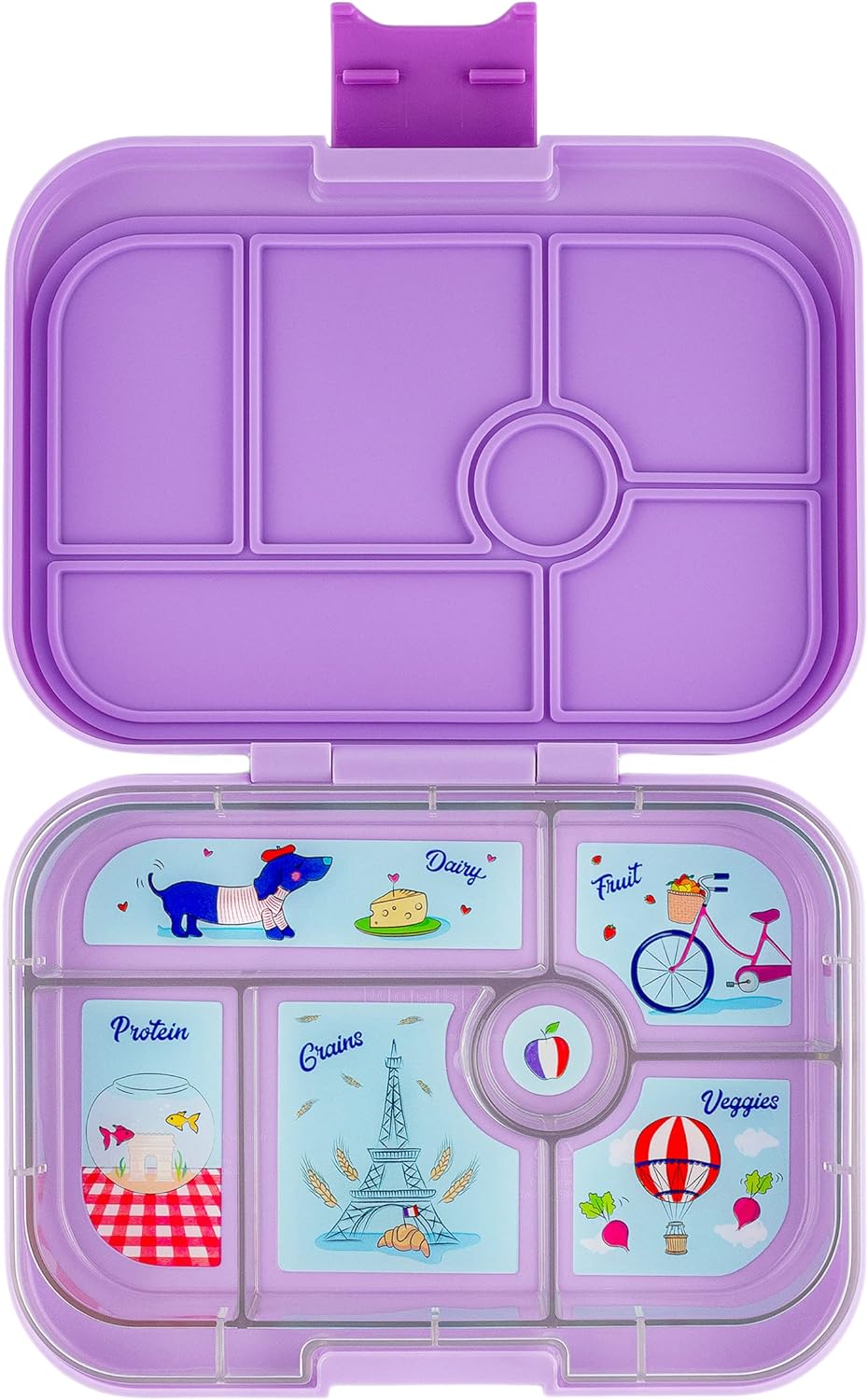 yumbox Recipiente original de lancheira Bento à prova de vazamentos para crianças (cinza nebuloso (bandeja de Paris))