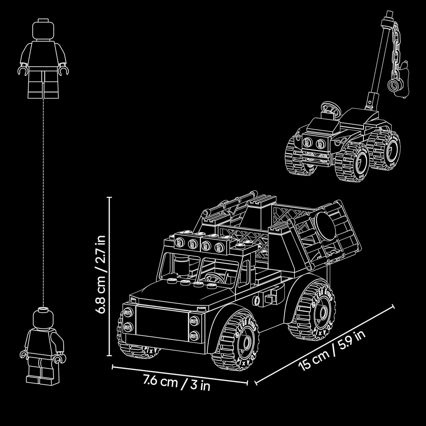 LEGO Jurassic World – Caminhão de Transporte de T. rex Jovem – Inclui figura de dinossauro, modelo de quadriciclo e 2 minifiguras – Presente de aniversário com tema de dinossauro para meninos e meninas a partir de 4 anos – 77978