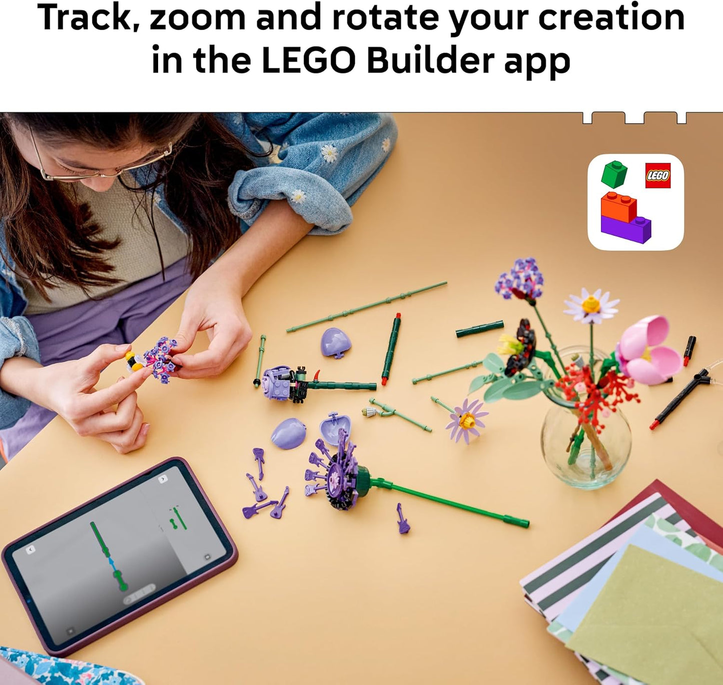 LEGO Botanicals – Buquê de Flores (Edição Olivia Rodrigo) – 11 flores artificiais, incluindo rosas e margaridas – Decoração para quarto infantil – Ideia de presente para meninas a partir de 9 anos e fãs – 11507