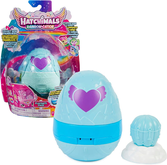 HATCHIMALS CollEGGtibles, Rainbow-cation Playdate Pack, Egg Playset Toy com 4 personagens e 2 acessórios (o estilo pode variar), brinquedos infantis para meninas