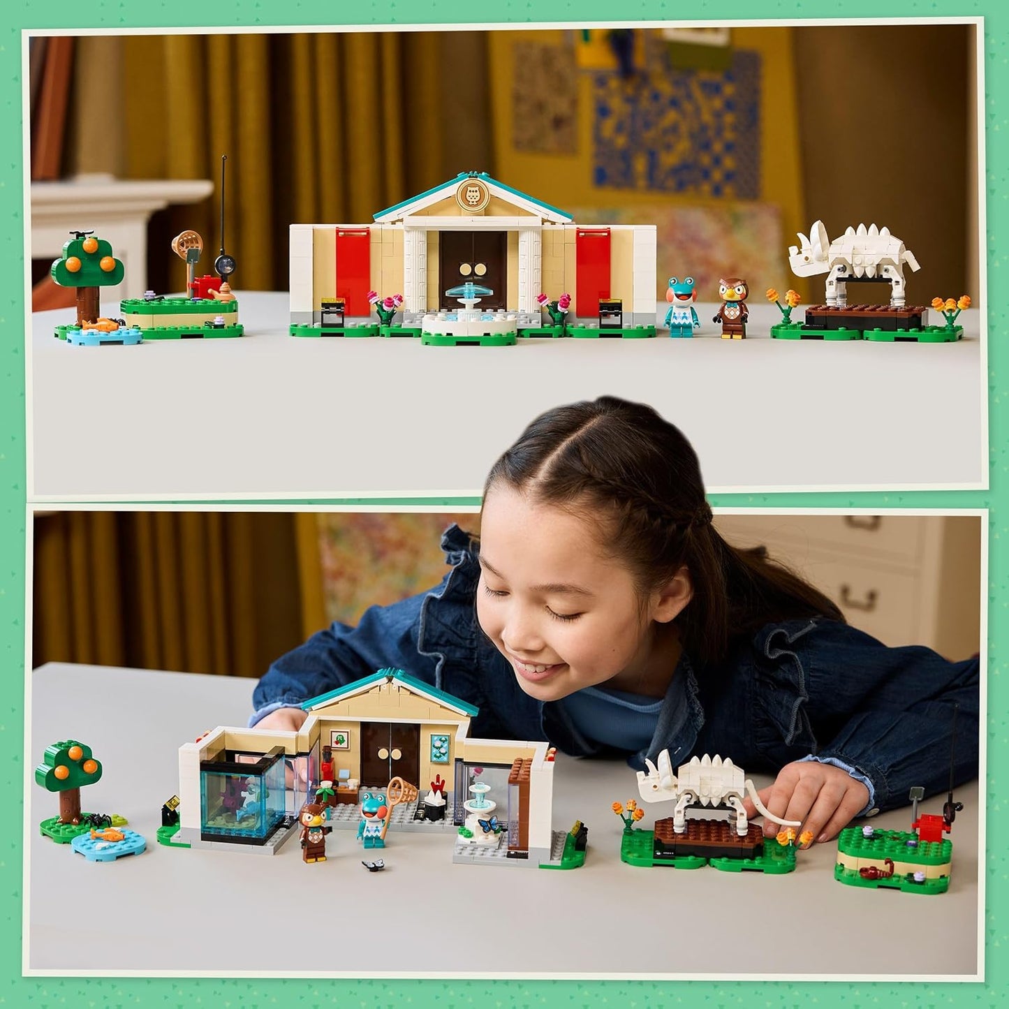 LEGO Animal Crossing Coleção Museu do Blathers - Brinquedo interativo com minifiguras do Blathers e da Lily, além de fósseis de dinossauro e acessórios - Presente gamer para meninas e meninos a partir de 7 anos - 77056
