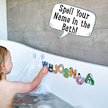 Jaques of London Brinquedos de banho para crianças - Brinquedos de banho para bebês com letras e números de espuma - Letras do alfabeto para banho para diversão educativa - Conjunto de letras e números do alfabeto para banho